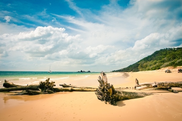 Take a romantic walk along the beach at Moreton Island
