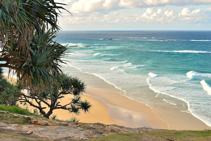 North Stradbroke Island view with waves