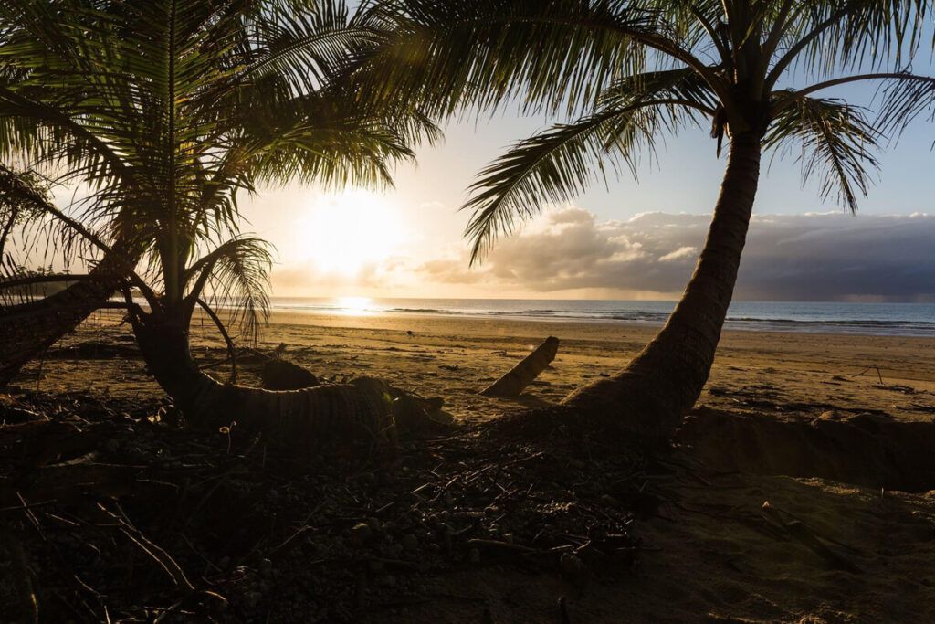 Sunset on Fraser Island Beach Camping 