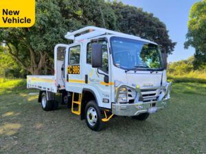 Isuzu crew cab 75-155 4wd mine spec truck with 'new vehicle' stamp