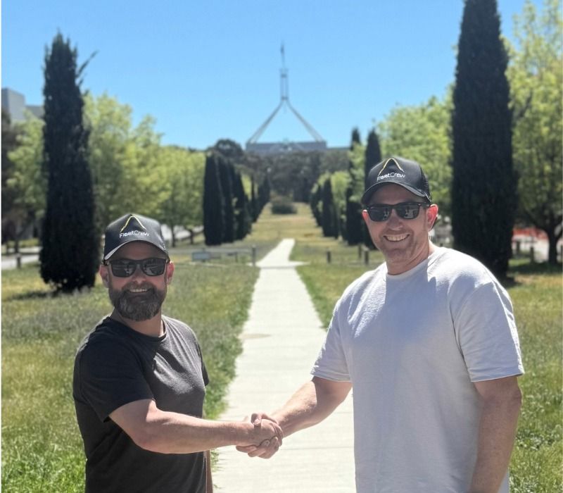 FleetCrew's Ben Harris and Sean Hunt in Canberra