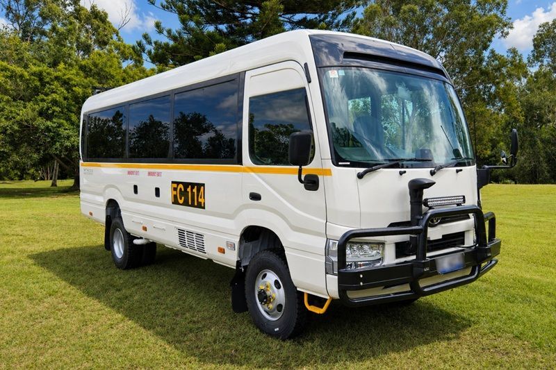 22 seater Toyota Coaster Bus with 4WD lift