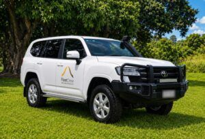 White FleetCrew Toyota LandCruiser 300 Series Recreational Hire Vehicle