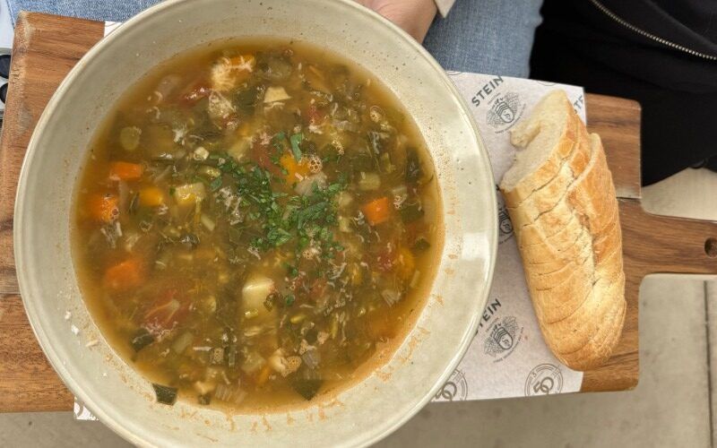 A hearty bowl of vegetable soup from Robert Stein Winery, Mudgee, New South Wales